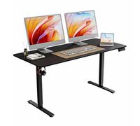 ERGOMAKER Escritorio Regulable en Altura 160 x 70 cm, Altura Regulable eléctrica con función de Memoria, Mesa ergonómica Regulable en Altura, Color Negro