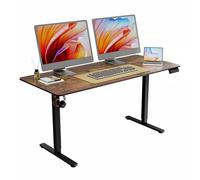 ERGOMAKER Escritorio Regulable en Altura 160 x 70 cm, Altura Regulable eléctrica con función de Memoria, Mesa ergonómica Regulable en Altura, marrón
