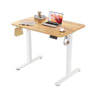 ERGOMAKER Escritorio Regulable en Altura 90 x 60 cm, Altura Regulable eléctrica con función de Memoria, Mesa ergonómica Regulable en Altura, marrón Claro