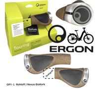 Ergon GP1-L Grips de Bicicleta con Cambio Nexus, Negro, Corcho
