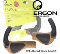 Ergon GP3-L Corcho Ecológico Soltero Gripshift Confort Bicicleta Manija Cuernos