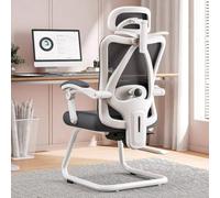 Ergonomía Silla de Oficina con Base Tipo Trineo Respaldo Alto Silla de Oficina de Malla Ajustable Soporte Lumbar Transpirable Fácil Montaje