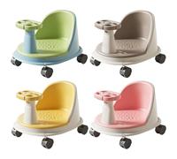 Ergonomic Baby Bath Chair, Infant Shower Support Seat, Non Slip Base with Wheels, 14.96x11.81x7.09 Inches Soft Comfortable Backrest, for Home Bathroom Safety and Assisted Sitting