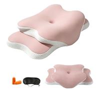 Ergonomic Cervical Neck Pillow, Memory Foam Pillows For Neck Pain Relief Adjustable Contour Neck Support Pillow For Side Back Stomach Sleepers(Blush)