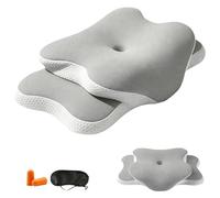 Ergonomic Cervical Neck Pillow, Memory Foam Pillows For Neck Pain Relief Adjustable Contour Neck Support Pillow For Side Back Stomach Sleepers(Gris)