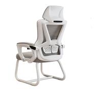 Ergonomic Computer Chair Office Chair Home Chairs Reclining Backrest Comfortabl Long Periods Sitting Student Study Chairs Gaming(White Frame Gray Mesh No Foot Pedals)