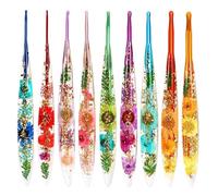Ergonomic Crochet Hooks - 6.0mm Resin Crochet Hook Set | Resin & Metal Floral Knitting Needles For Yarn Weaving, Lightweight Comfort Grip Tools For Handmade Blankets Shawls Sweaters And DIY Crafting