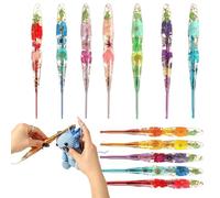 Ergonomic Crochet Hooks,9 Pieces Resin Floral Handle | Doll Knitting Hooks,for Women Girls Wives Beginners Professional Art Teachers Crocheters Blankets Scarves Home Studio
