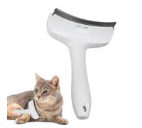 Ergonomic Curved Shedding Brush, Stainless Steel Grooming Tool, Dog Hair Removal Brush, Comfortable Grip Gentle Care for Kitten Dog Puppy Long Short Loose Matted Coat 5.91x4.13in