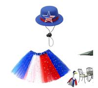 Ergonomic Geese Statue Clothes, Star Print Formal Geese Skirt Hat Set,23 Inches Independence Day Animal Tulle Skirt With Hats For Lawn Home, 11.81x19.69x0.79 inches