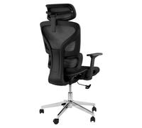 Ergonomic High Back Office Chair - Mesh Support, Lumbar Support, Adjustable Headrest, 3D Armrests, Recline & Height Adjustment, 360° Swivel, Smooth Rolling Wheels, 350 lbs Capacity, Computer Desk