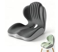 Ergonomic Memory Foam Seat Cushion, L Shaped Back & Seat Cushions with Lumbar Support, High Density Foam Pad for Office Chair, Car, Home and Wheelchair (Gray)