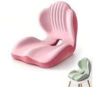 Ergonomic Memory Foam Seat Cushion, L Shaped Back & Seat Cushions with Lumbar Support, High Density Foam Pad for Office Chair, Car, Home and Wheelchair (Pink)
