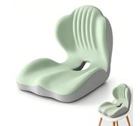 Ergonomic Memory Foam Seat Cushion, L Shaped Back & Seat Cushions with Lumbar Support, High Density Foam Pad for Office Chair, Car, Home and Wheelchair (Green)