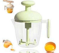 Ergonomic Multi-Blade Manual Egg Mixer, Press The Egg Beater Cup, Mixing Cup - Egg Whisk for Kitchen Tool, Kitchen Gadget for Baking Cooking Whisking (Green)