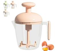 Ergonomic Multi-Blade Manual Egg Mixer, Press the Egg Beater Cup, New Semi-Automatic Rotating Eggs Whisk, Cooking & Kitchen Mixing Tool, for Baking, Kitchen Mixing Tool, Gadgets (Pink)