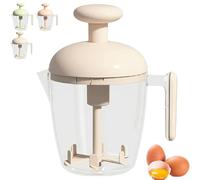 Ergonomic Multi-Blade Manual Egg Mixer, Press the Egg Beater Cup, New Semi-Automatic Rotating Eggs Whisk, Cooking & Kitchen Mixing Tool, for Baking, Kitchen Mixing Tool, Gadgets (White)
