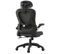 Ergonomic Office Chair High Back Desk Chair 3D Lumbar Support Headrest Armrest Computer Chairs Gaming Esports Chairs Suitable Work Family(Steel Legs/Black Frame Black Mesh with Headrest)