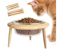 Ergonomic Raised Cat Bowls, Anti Vomiting Feeding Dish, Adjustable Height Elevated Pet Food Stand, Stable Non Slip Base Design, Modern Cat Dining Accessory, Home Kitchen Living Space Use