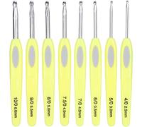 ERGONOMIC RUBBER HANDLE SWEATER KNITTING CROCHET HOOKS SET FOR COMFORTABLE CROCHETING White Tip