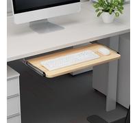 Ergonomic Under-Desk Keyboard Tray with C-Clamp, Adjustable Mount for Easy Slide-out, Black Keyboard Holder for Comfortable Typing Position, Space-Saving Design