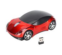 Ergonomic Wireless Gaming Optical Mouse Portable Smart Red 3D Sports Car Shaped 2.4G Game Mouse with USB Receiver 800 1200 1600dpi for Office Laptop PC Computer Tablet