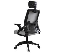ergonómica Swivel Chair Office Comfortable Chairs Long Periods Sitting Computer Home Mesh Study Conference Ergonomic Chairs(Black Frame Gray with Headrest)