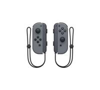 Ergonomically designed Switch Joy-Con Bluetooth controller with a black wrist strap. Colorful video game controllers.