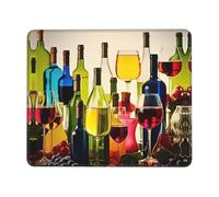 Ergonómico Alfombrilla de Ratón, Copas de cóctel y Botellas de Vino Alfombrilla Antideslizante Mouse Mat 25X30cm para Laptop Trabajo Juegos