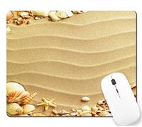Ergonómico Alfombrilla de Ratón Las Conchas de la Playa de Sand Alfombrilla Gaming Tapete de Juego 25x30cm para Ratón,Ordenador,Juegos