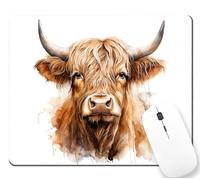 Ergonómico Alfombrilla de Ratón Pintura de Acuarela de una Cabeza de Vaca Linda de Highland Alfombrilla de ratón para Juegos Tapete de Juego 25x30cm para Gamers,Oficina,Laptop