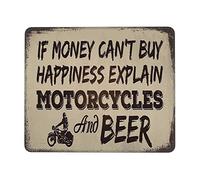 Ergonómico Alfombrilla de Ratón, Si el Dinero no Puede Comprar la Felicidad, explique Las Motocicletas y la Cerveza Alfombrilla Portátil Mouse Mat 25X30cm para Juegos Laptop Ratón