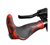 Ergonómico para empuñaduras de bicicleta con bloqueo de goma, cubiertas de manillar de aleación de aluminio para MTB Road para bicicleta, empuñaduras cómodas antideslizantes, rojo (A)