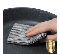 ERGONOW Depurador de malla de hierro fundido - Anillo fino - Limpiador de sartén de acero inoxidable 316 Silicona incorporada con anillos soldados - para utensilios de cocina, ollas de hierro fundido
