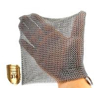 ERGONOW Depurador de malla de hierro fundido anillos finos soldados con malla para tazas, limpiador de hierro fundido de sartén (forma de bolsillo)