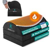 ERGOSUND Reposapiés para escritorio con nuevo bolsillo para pies de esponja, altura regulable en 3 posiciones, antideslizante, reposapiés ergonómico, escritorio, oficina en casa, accesorios de