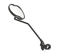 Ergotec Espejo M-99 LV, 121 x 78-66 mm, superficie de espejo, aleación/acero, negro arenado, montaje izquierdo, brazo largo, espejo grande para bicicletas, bicicletas