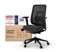 Ergotopia PureBack - Silla ergonómica con reposabrazos 4D y mecanismo de sincronización para oficina en casa y juegos, cómoda silla giratoria para sentarse de forma saludable