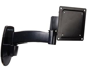 Ergotron 200 Series Wall Mount Arm, 1 Extension - Soporte de Pared para Pantalla Plana (1 Extension, 11,3 kg, 60,96 cm (24), 75 x 75, 100 x 100 mm, 180°, 360°, Negro)