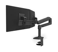 Ergotron 45-489-224 LX Brazo Dual de Sobremesa para 2 Pantallas hasta 25 Pulgadas, Peso 10 kg, Ajuste de Altura, Negro Mate