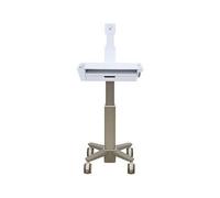 Ergotron CareFit Slim 2.0 Carro Multimedia LCD con Cajón, Aluminio, para Pantallas de 21" a 27", Capacidad 14500 kg, Gris/Blanco