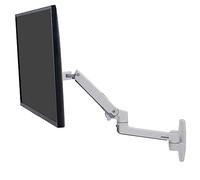 Brazo para monitor Ergotron LX de pared aluminio blanco, 34", 11,3kg, inclinación y giro avanzados