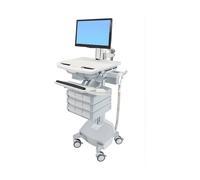 Ergotron StyleView Carro Multimedia con Brazo Articulado LCD, 9 Cajones, Soporte para Pantalla Plana de hasta 61 cm (24 pulgadas), 15 kg Capacidad, Aluminio Gris