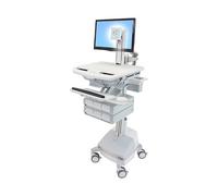 Ergotron StyleView - Carro Multimedia con Brazo Articulado para LCD SLA, 6 Cajones, Soporte hasta 24", Aluminio/Gris/Blanco, 16.8 kg