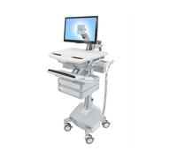 Ergotron StyleView Carro Multimedia con Brazo LCD, 2 Cajones, 61 cm (24"), Peso Máx. 15.9 kg, Gris/Blanco/Aluminio, SAU-EU