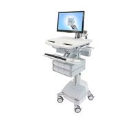Ergotron StyleView Carro Multimedia con Brazo LCD, 6 Cajones (Schublade), para Pantallas hasta 61 cm (24"), SLA-Antrieb, Gris/Blanco