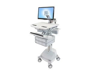 Ergotron StyleView Carro Multimedia con Brazo LCD, 6 Cajones (Schublade), para Pantallas hasta 61 cm (24"), SLA-Antrieb, Gris/Blanco