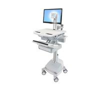 Ergotron StyleView Carro Multimedia con Brazo LCD para Panel Plano, Aluminio/Gris/Blanco, 1 Cajón, 16.8 kg, Pantalla hasta 61 cm (24")