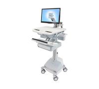 Ergotron StyleView Carro Multimedia con Brazo LCD SLA-Antrieb para Panel Plano hasta 61 cm (24") y 16.8 kg, 1 Cajón, Ajustable, Gris/Blanco/Aluminio
