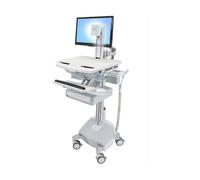 Ergotron StyleView Carro Multimedia Portamonitores con Cargador, LCD hasta 22" (55,9 cm), 15 kg, Aluminio, Gris/Blanco, 1 Cajón